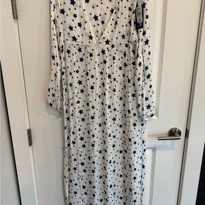 Chaser Star Starry Maxi Dress - White and Blue